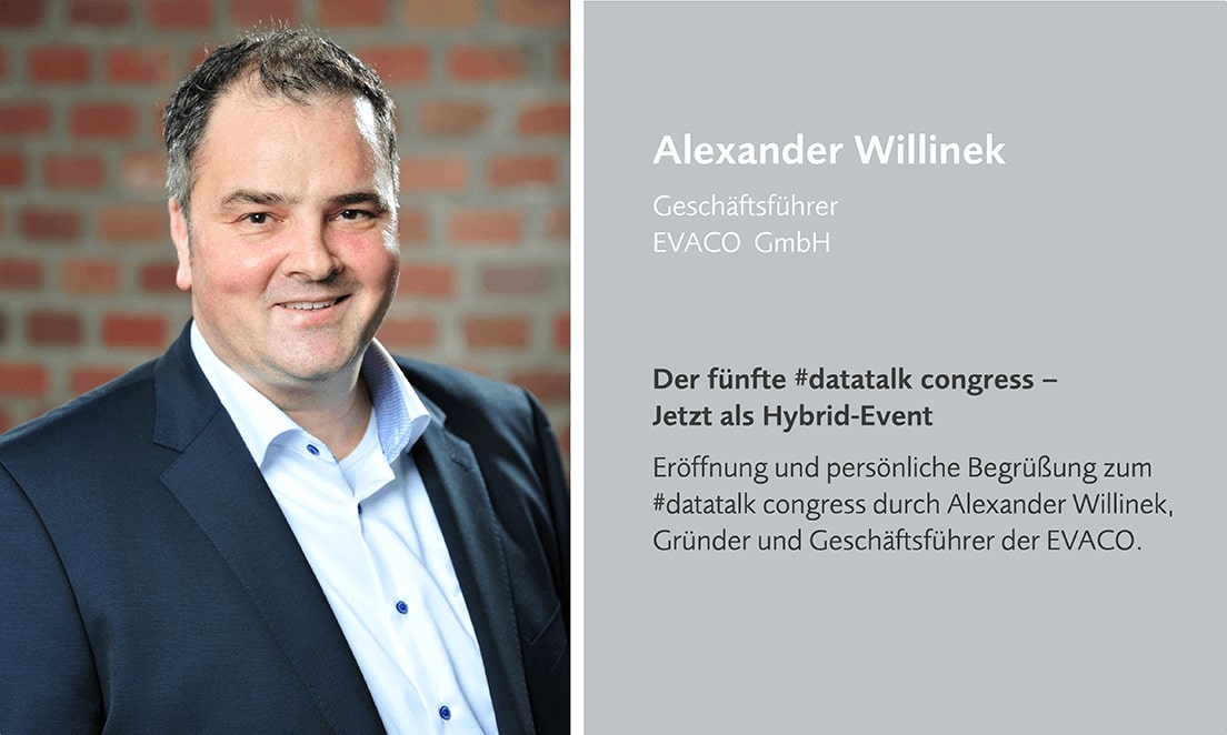 Alexander Willinek eröffnet den datatalk congress
