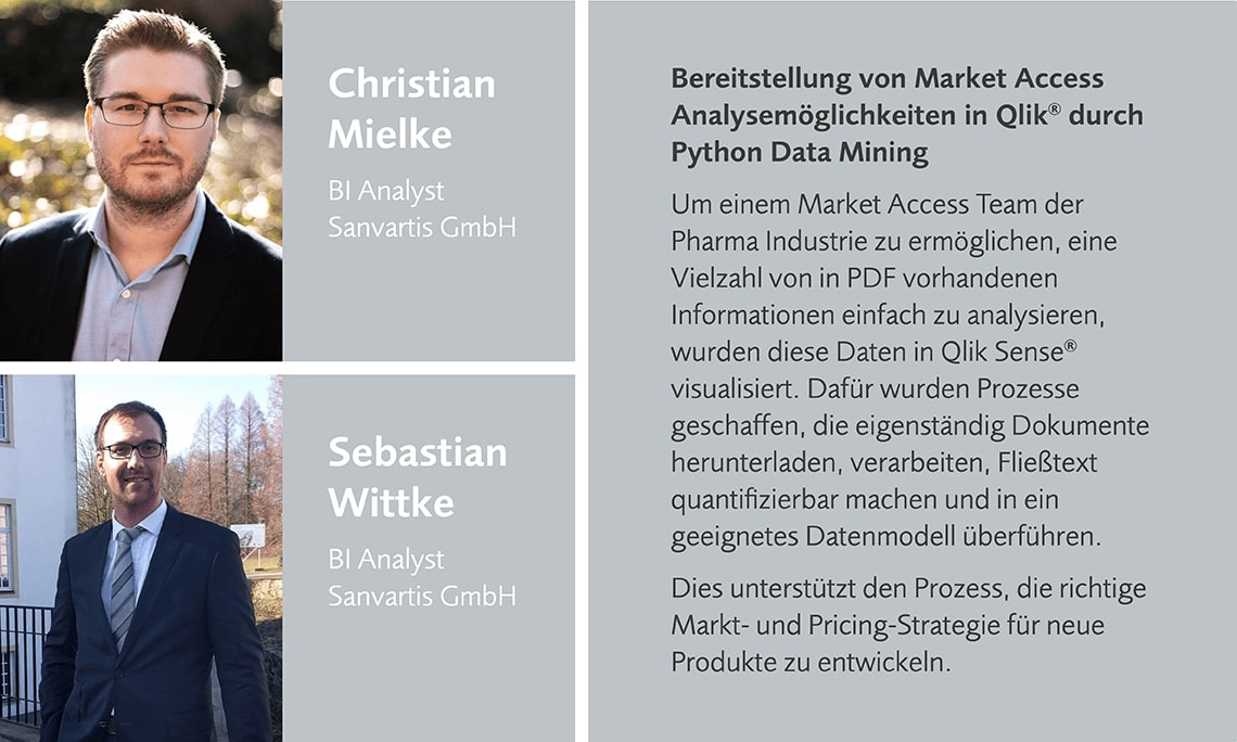 Christian Mielke und Sebastian Wittke sprechen auf dem datatalk als BI Analyst der Sanvartis GmbH