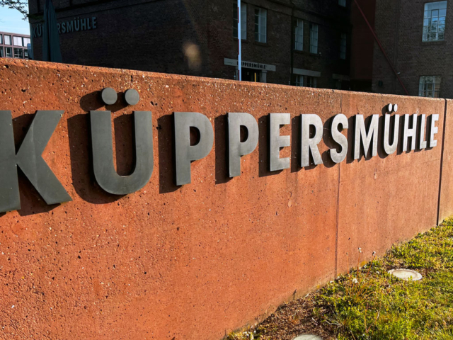 EVACO Entsorger-Event: Küppersmühle Schild