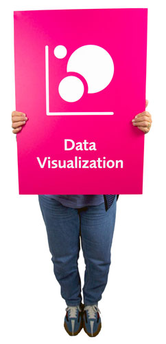 EVACO Data Visualization Person mit Schild