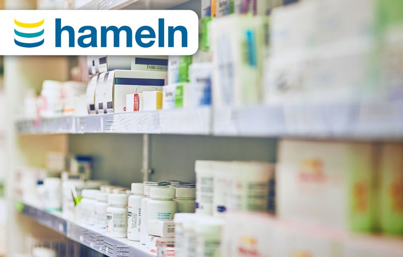 Regal mit Medikamenten von Hameln Pharma