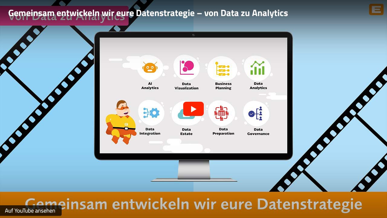 Video Thumbnail: Together we develop your data strategy - from data to analytics